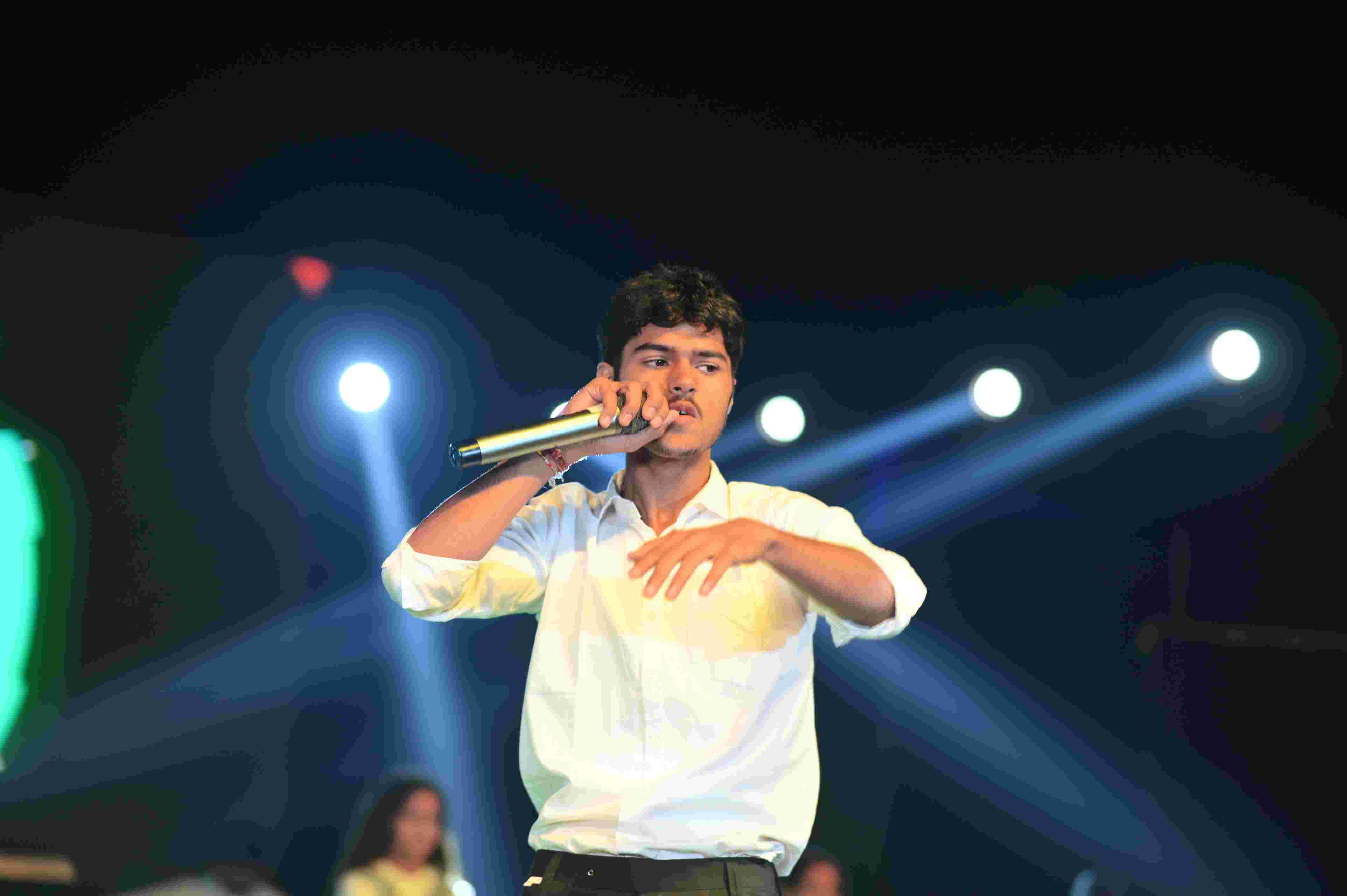 DPS Pataudi Annual Day Celebration — Students performing on stage with vibrant costumes and lively expressions